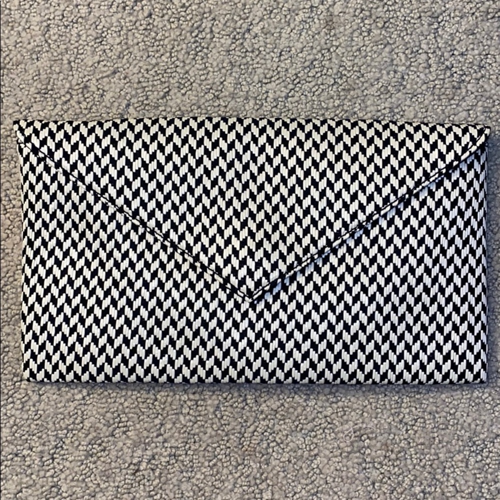 J Crew Clutch Black and White